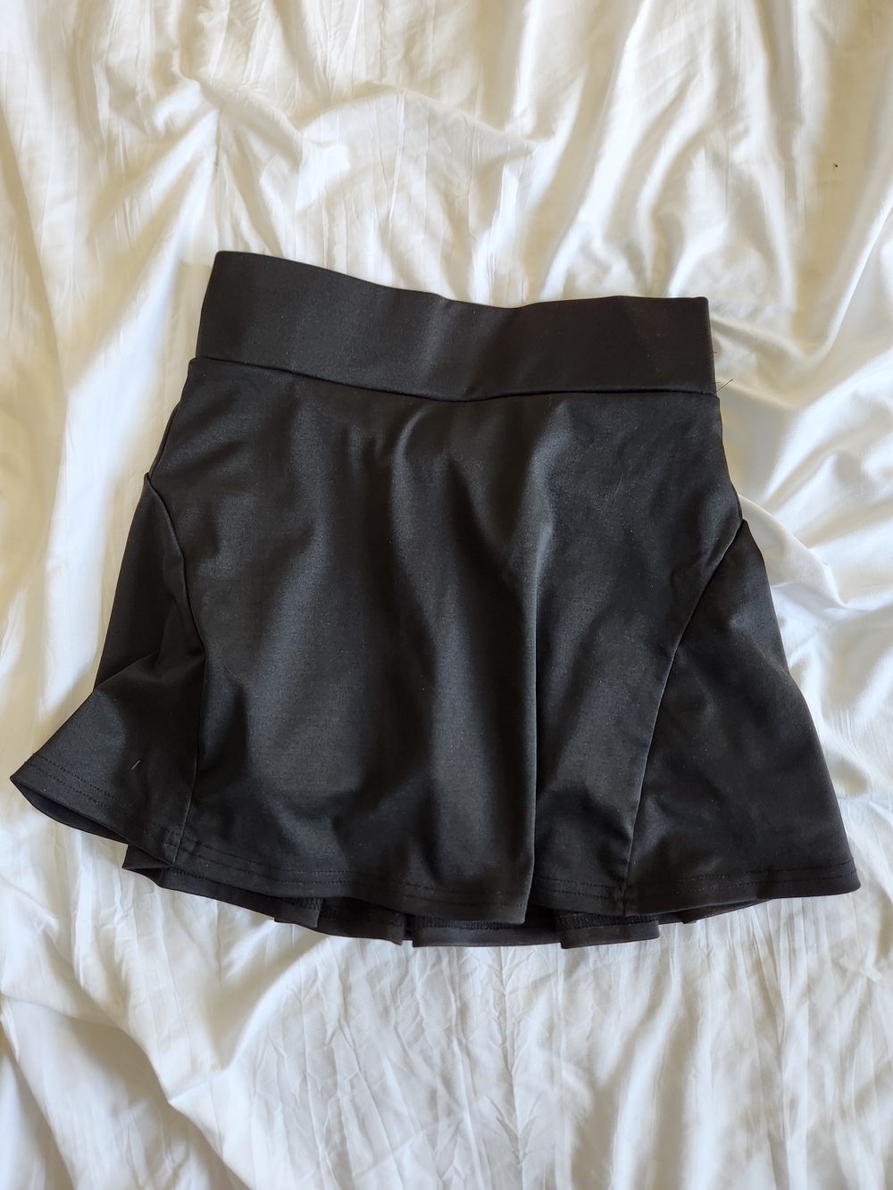 Black Active Skort with Flared Hem